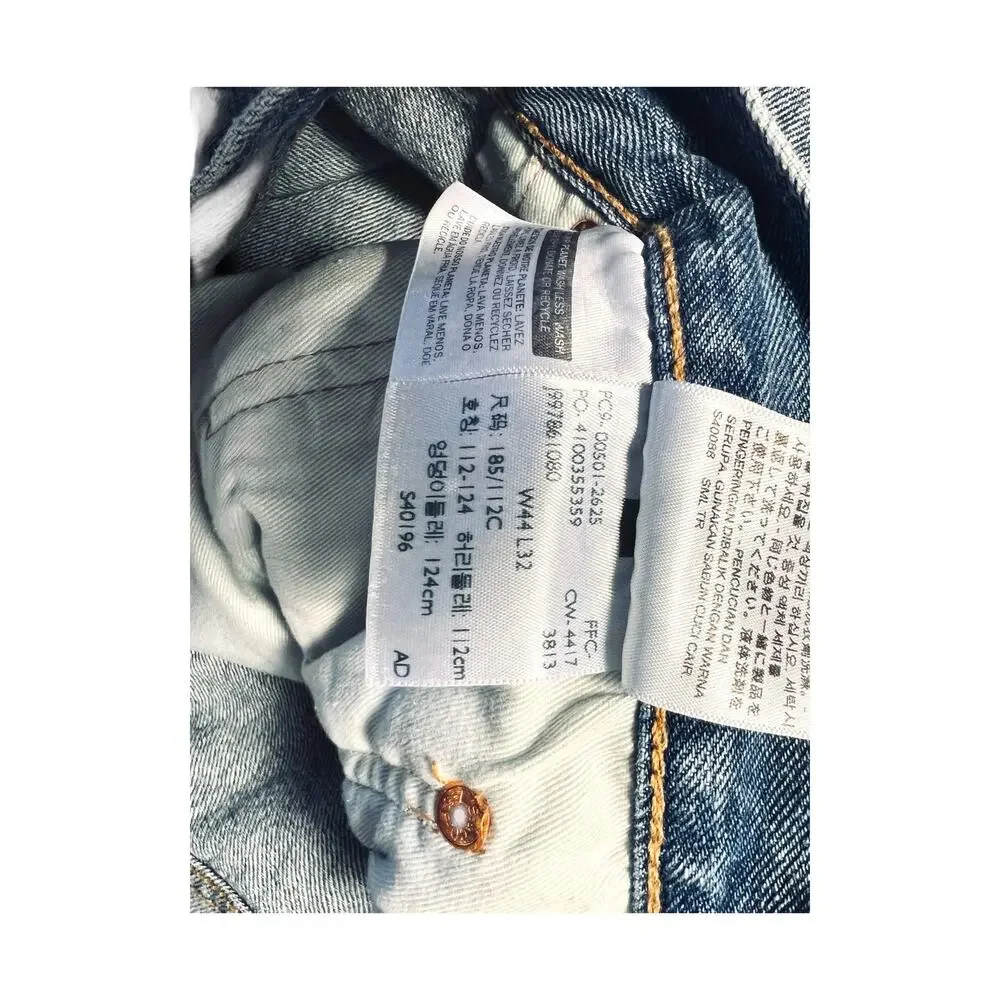 Levi's 501 Original Straight Jeans Medium Wash Button Fly Big Tall 44x32 00501